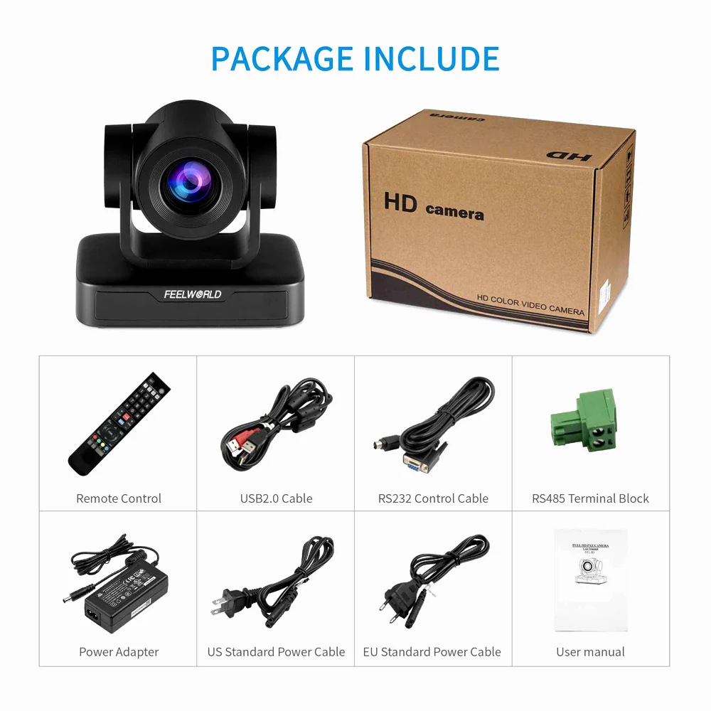 FEELWORLD USB10X Video Conference USB PTZ Camera 10X Optical Zoom Full HD 1080p for Live Streaming thumbnail 4