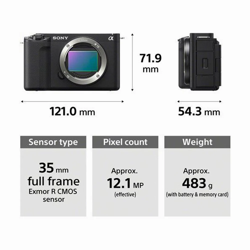 SONY ILCZV-E1/B ZV-E1 MIRRORLESS CAMERA BODY (BLACK) thumbnail 5