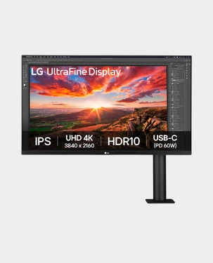 LG 32-Inch 32UN880K 4K Ergo Monitor | UHD (3840×2160) IPS Display | 60Hz Refresh Rate | 5ms (GTG) Response Time | HDR10 Support | USB-C, DisplayPort & HDMI Connectivity | Dynamic Action Sync - Black