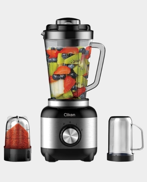 Clikon 3-in-1 Juice Blender | 600W Power | 1.8L Unbreakable Jar | Stainless Steel Blades | 2-Speed with Pulse Function | Automatic Overload & Overheating Protection | CK2684 - Black/Silver