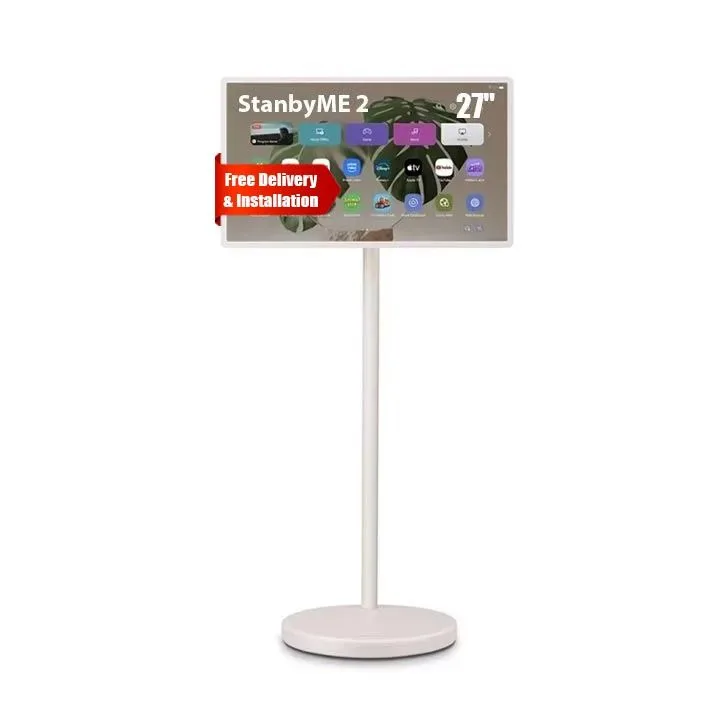 LG StanbyME 2 Portable Smart Touch Screen With Stand 27 Inch, USB-C Port, QHD, Resolution Upscaler, Dolby Vision, 60Hz Native - White - 27LX6TDGA
