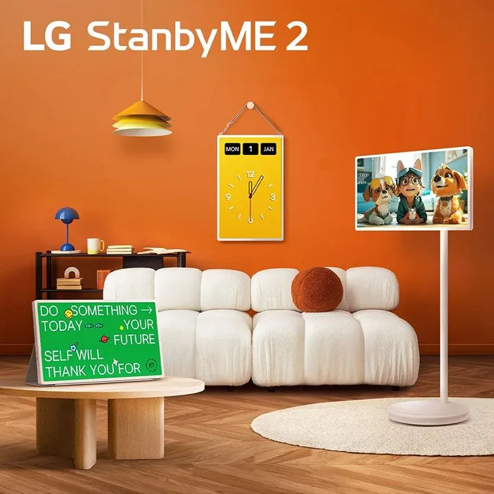 LG StanbyME 2 Portable Smart Touch Screen With Stand 27 Inch, USB-C Port, QHD, Resolution Upscaler, Dolby Vision, 60Hz Native - White - 27LX6TDGA thumbnail 5