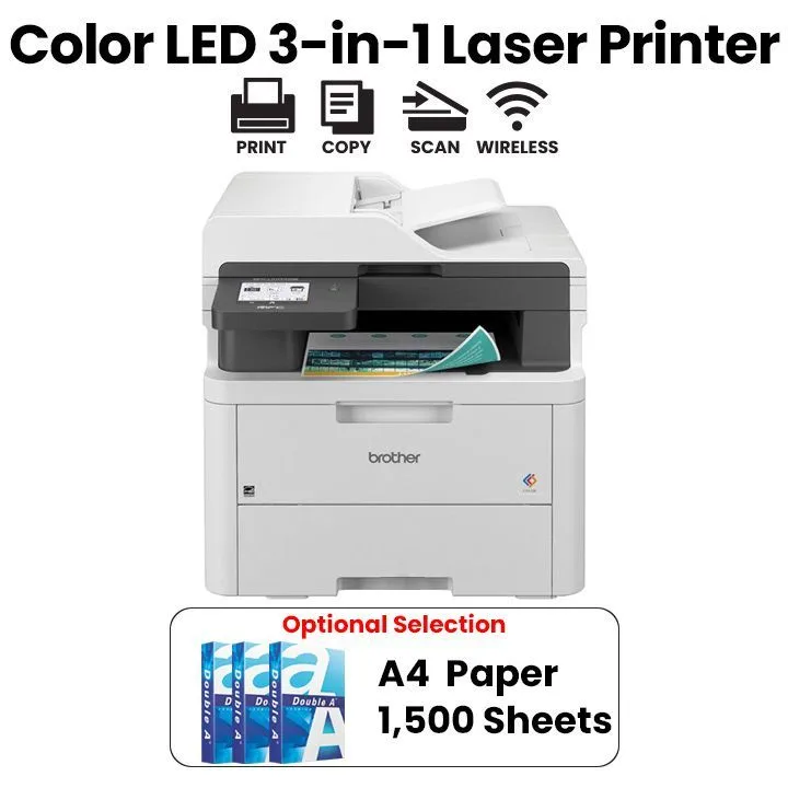 Brother Color LED Laser Multifunction Printer, LED Printing Technology, Automatic Duplex Printing, ADF Support - White - MFC-L3720CDW thumbnail 2