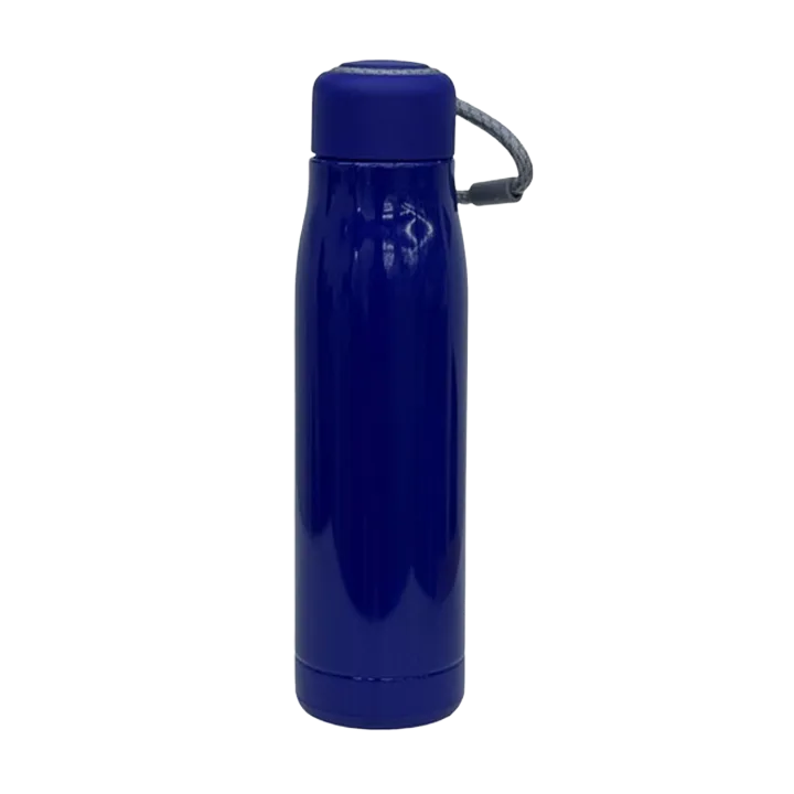 Double Walled Water Bottle with Tag Printed with Personalized Design - Royal Blue thumbnail 3